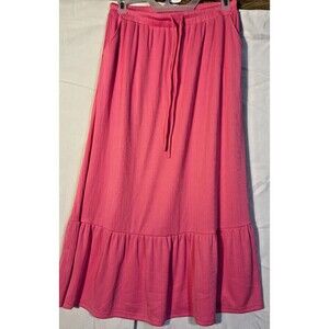 Pink Fairy Maxi Skirt Women's Large Boho Soft Girl Angel Cottage Coquette Indie